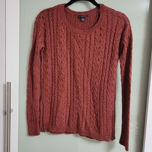 American Eagle Outfitters Rust Cable Knit Sweater